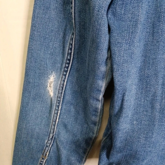 Calvin Klein Women's Denim Trucker Jacket Blue Distressed M - Picture 8 of 13